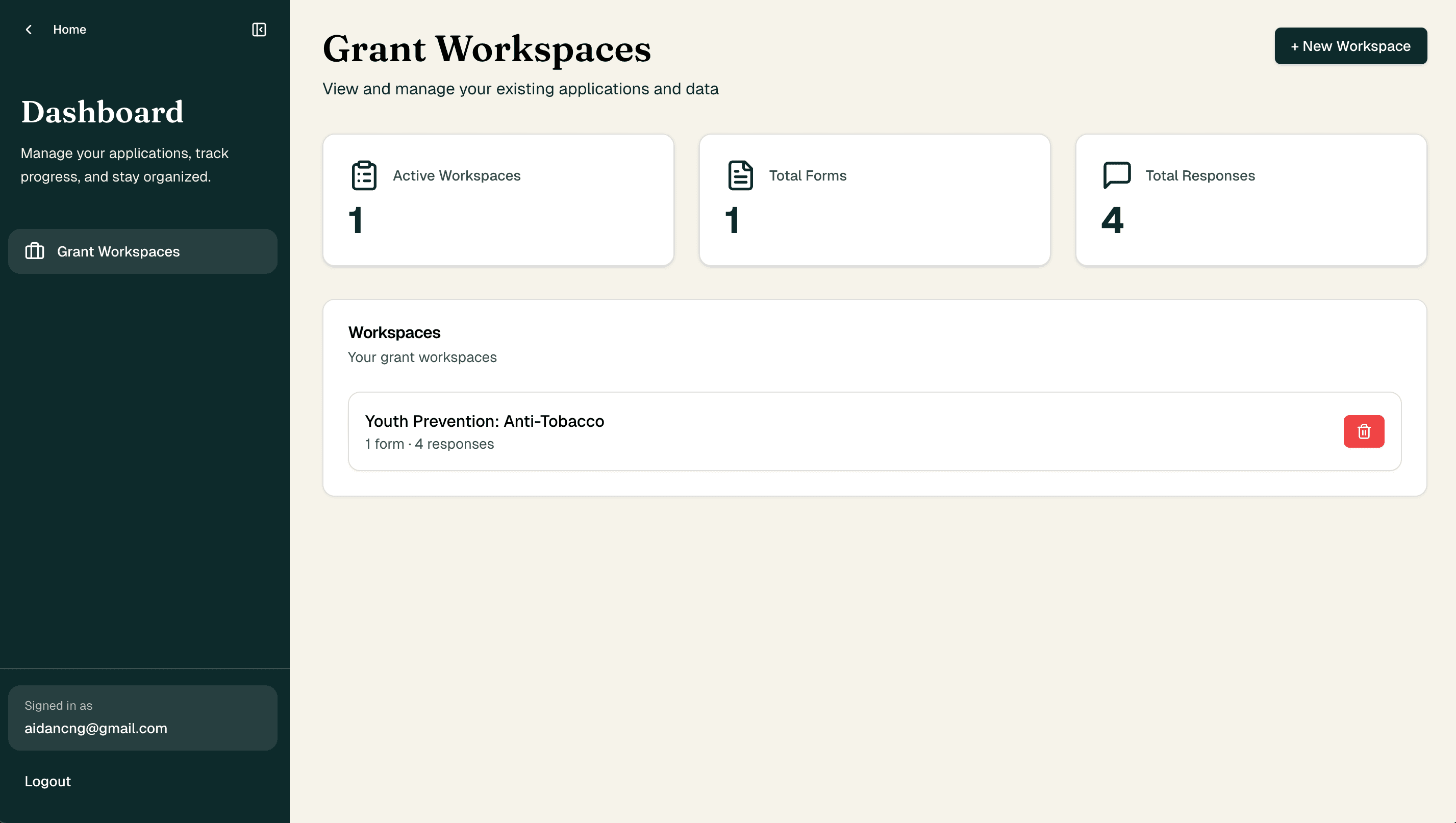Grant Dashboard